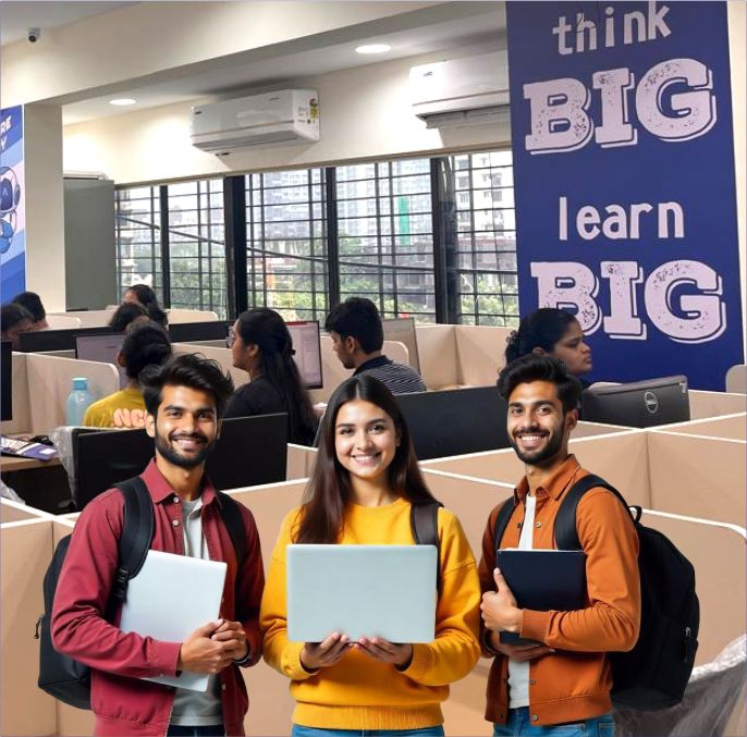 Students at Raj Computers Academy � think BIG learn BIG